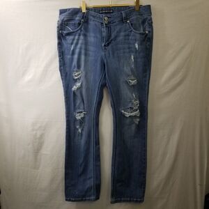 Amethyst Jeans Women's Sz 14 Embroidered Flap Pocket  Straight Leg Jeans